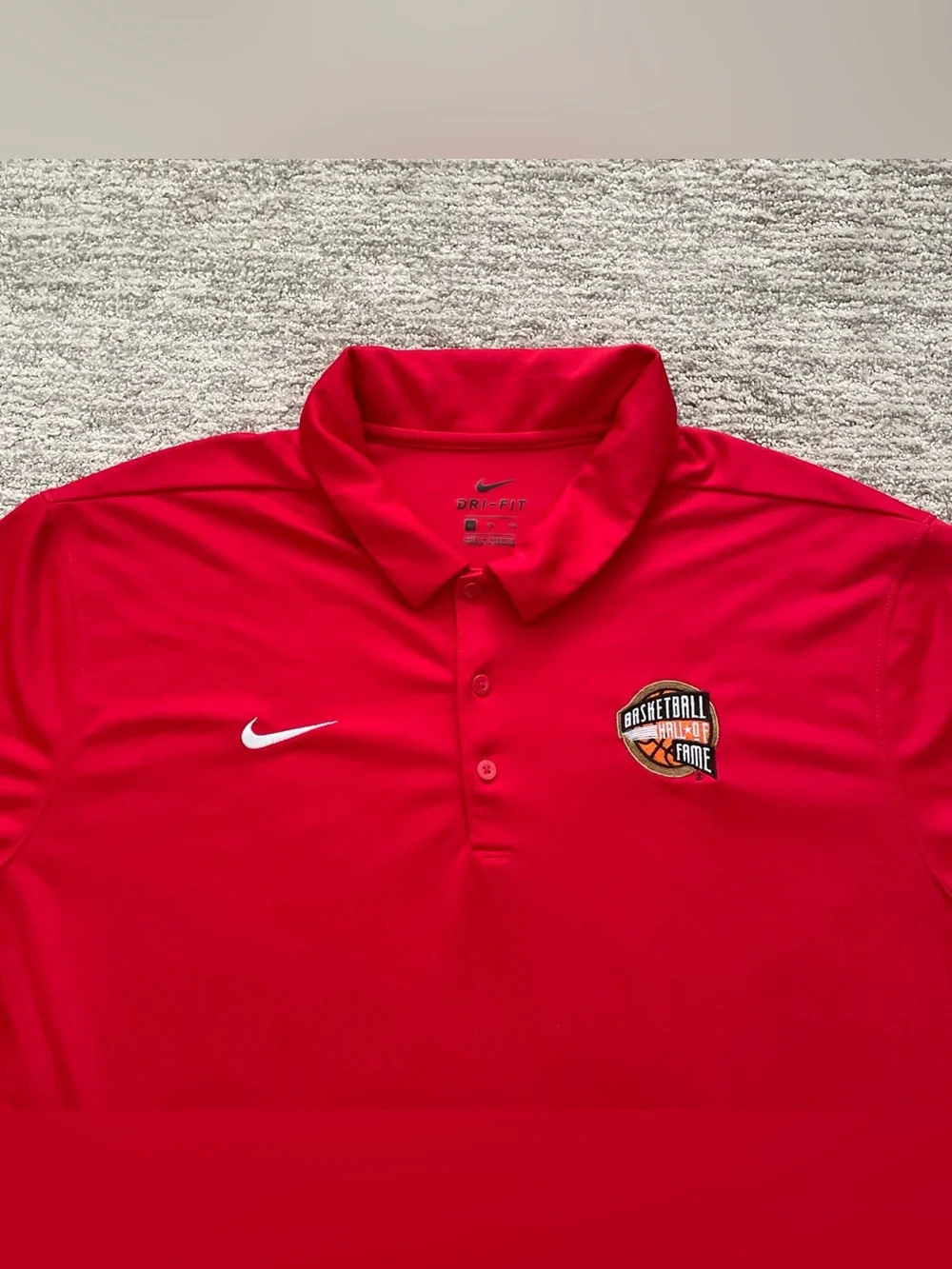 Nike Basketball Hall Of Fame Shirt Mens Size XL Red Dri-Fit Performance Polo